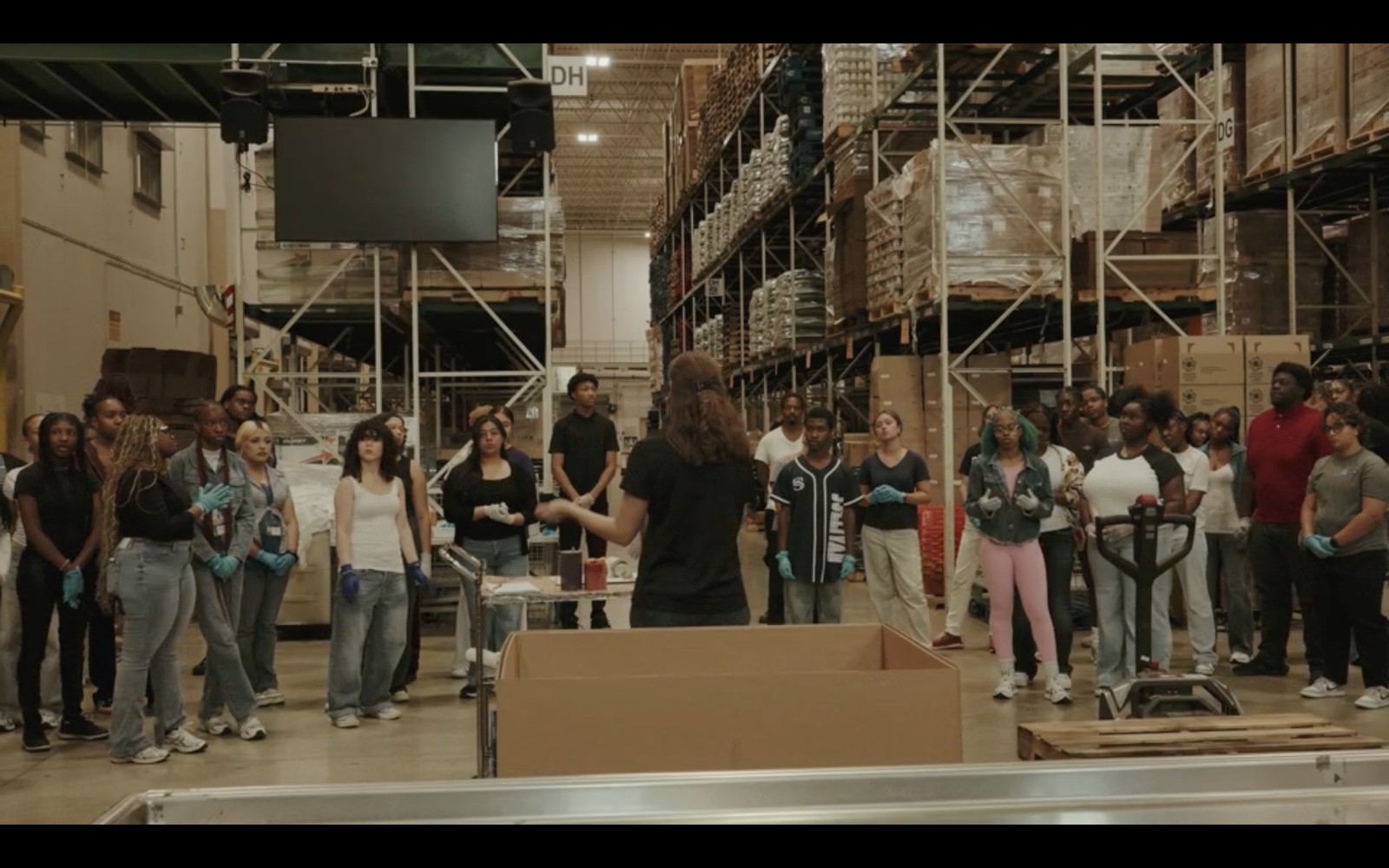 Group visiting an indoor farm