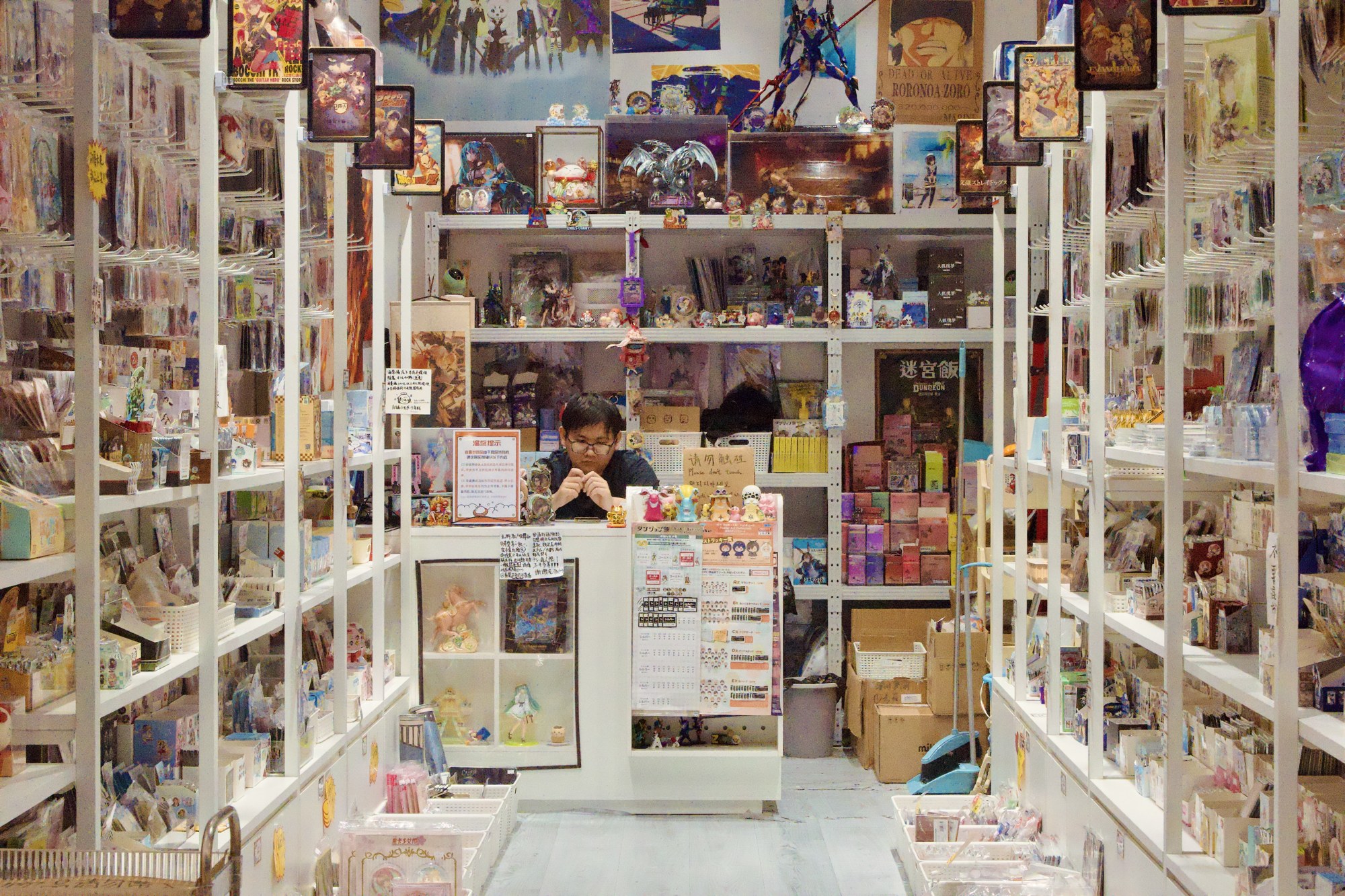 A shop filled with displayed objects