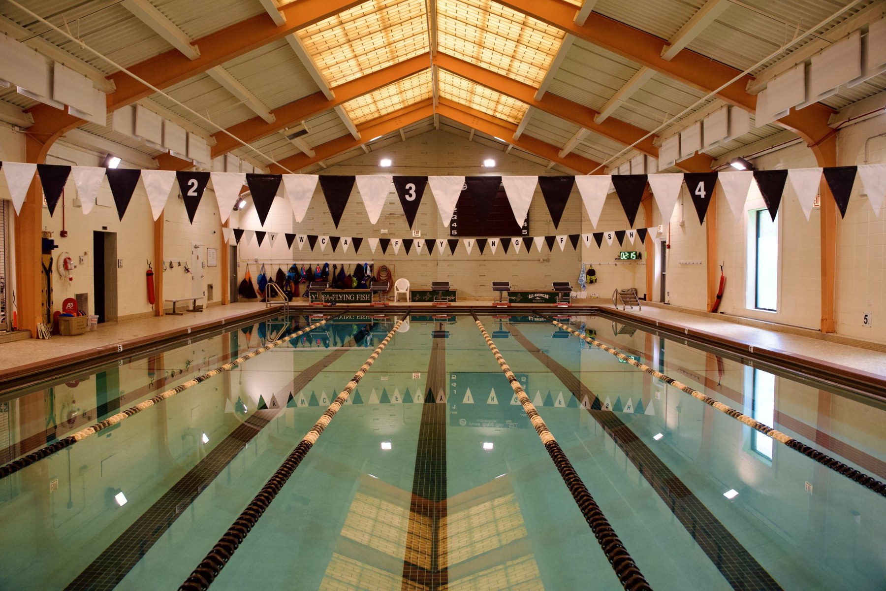 One of two swimming pools at the facility.
