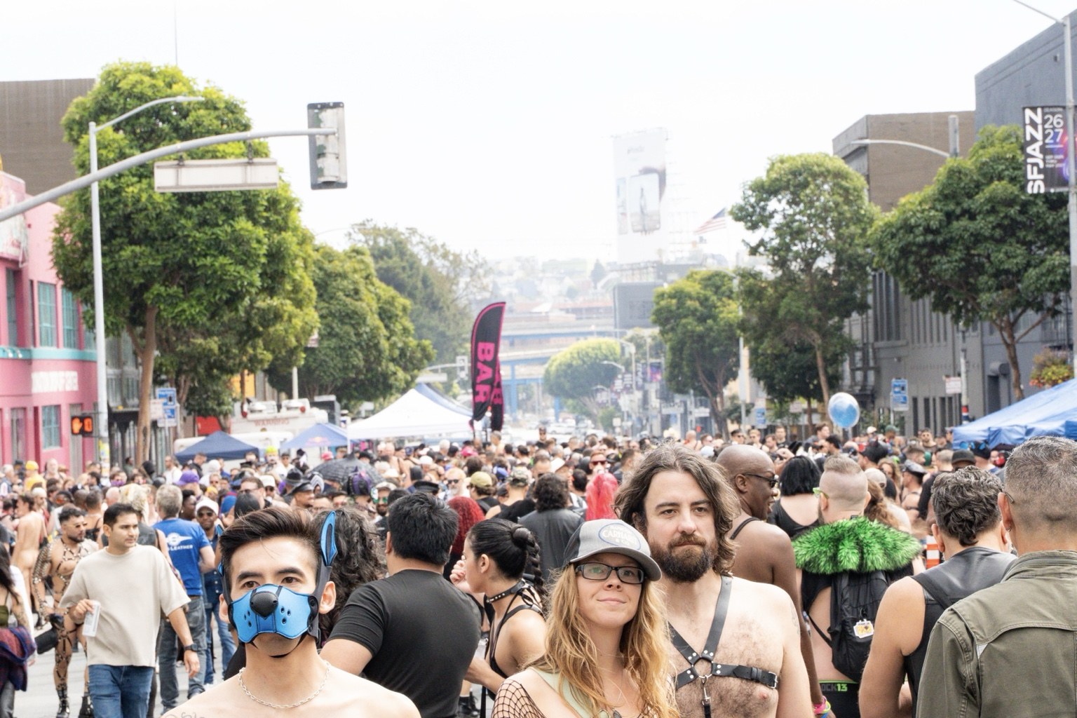 Crowds fill Folsom Street at the 43rd annual Folsom Street Fair in San Francisco on Sept. 27, 2026.